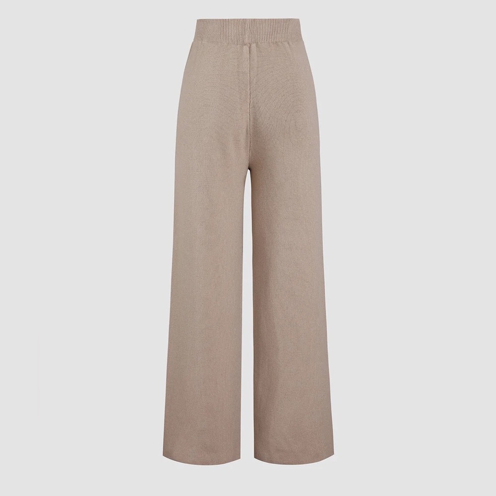 Commence Tan Ribbed Mystique Wide Leg Knit Pants - Picture 2 of 5